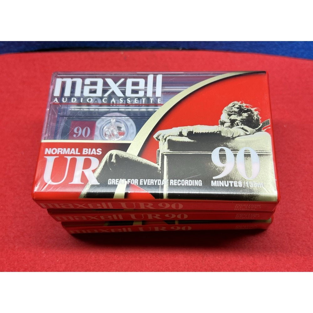 3 MAXELL UR-90 NORMAL BIAS BLANK CASSETTE TAPES BRAND NEW‎ SEALED